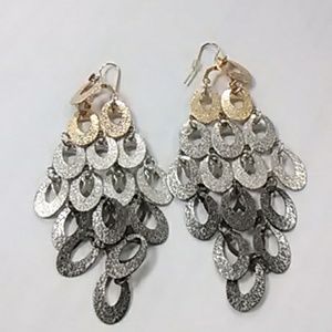 Mixed metal earrings  (silver,gold,hematite)